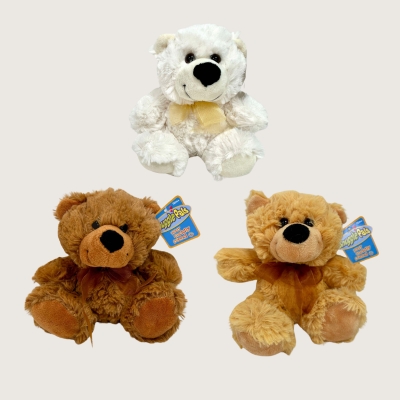 Plush teddy bear available in 3 neutral colour tones. 