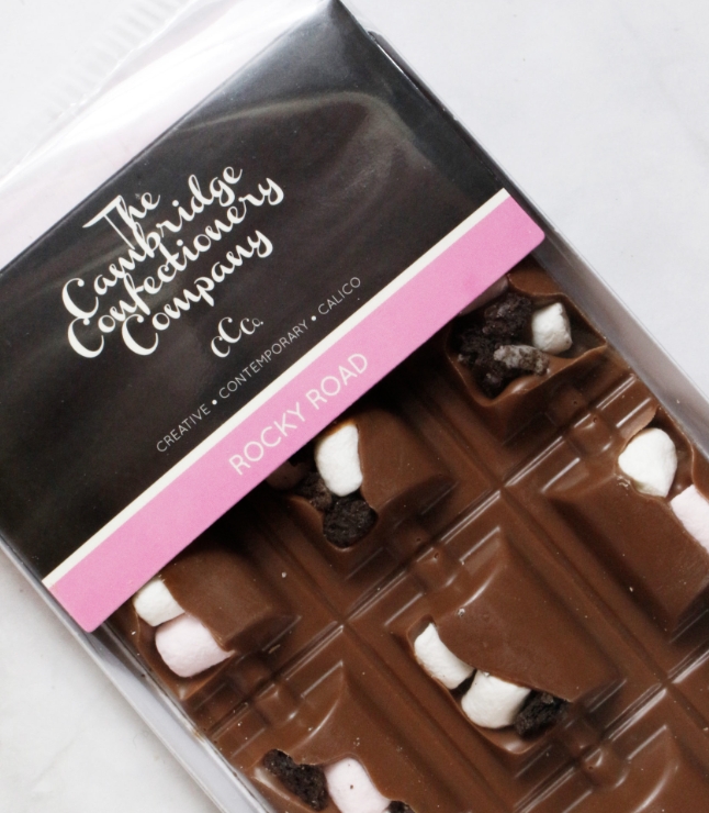 A Luxury Milk Chocolate Bar Crammed with Little Tiny Marshmallows and Chocolate Cookie Pieces.