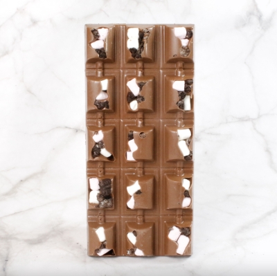 A Luxury Milk Chocolate Bar Crammed with Little Tiny Marshmallows and Chocolate Cookie Pieces.