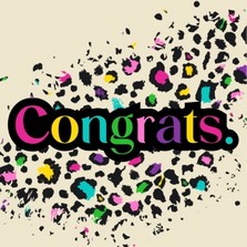 Our new Congratulations Card with a rainbow leopard print design perfect for a wide range of celebration's.