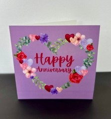 Happy Anniversary Greetings Card, Designed by our in house team for the perfect pairing with your gift bouquet. 