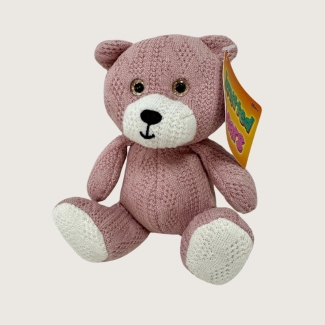 14cm Sitting knitted teddy bear, available in 4 pastel colour tones. 