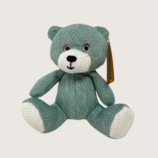 14cm Sitting knitted teddy bear, available in 4 pastel colour tones. 